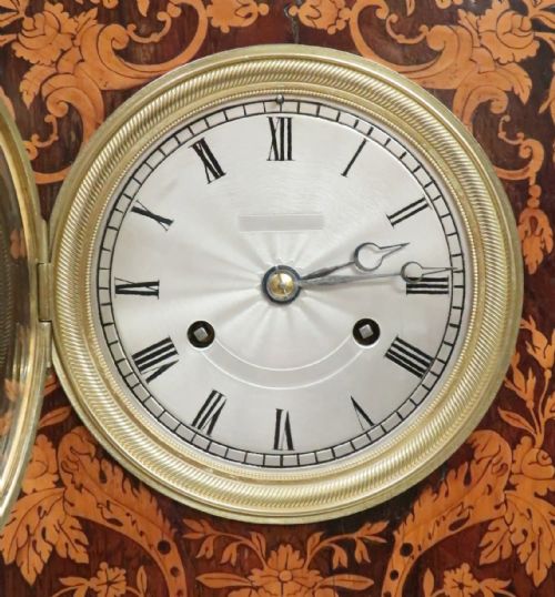 fig 1. French Napoleon III Rosewood Inlaid Mantel Clock by Rollin
