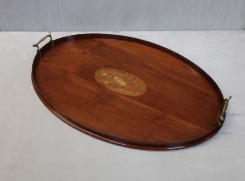 Victorian Mahogany Oval Shaped Serving Tray