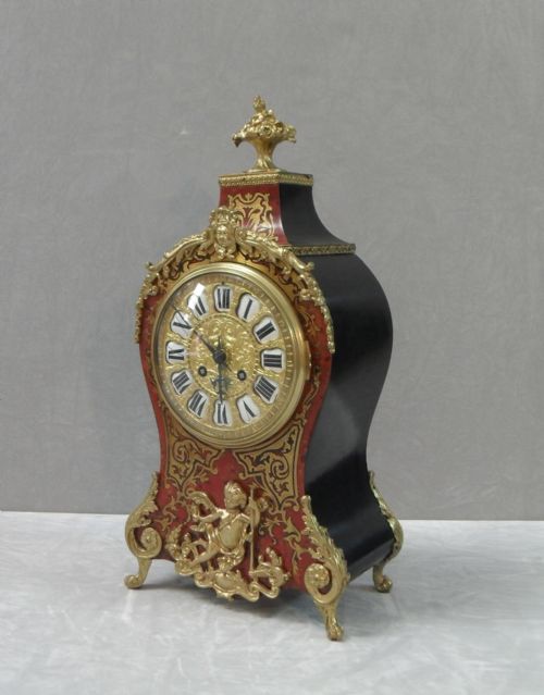 fig 1. French Louis XV Style Boulle Mantel Clock by Samuel Marti