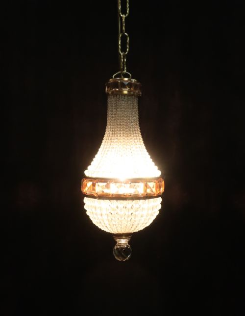 fig 1. Czechoslovakian Bohemian Glass Basket Hall Chandelier