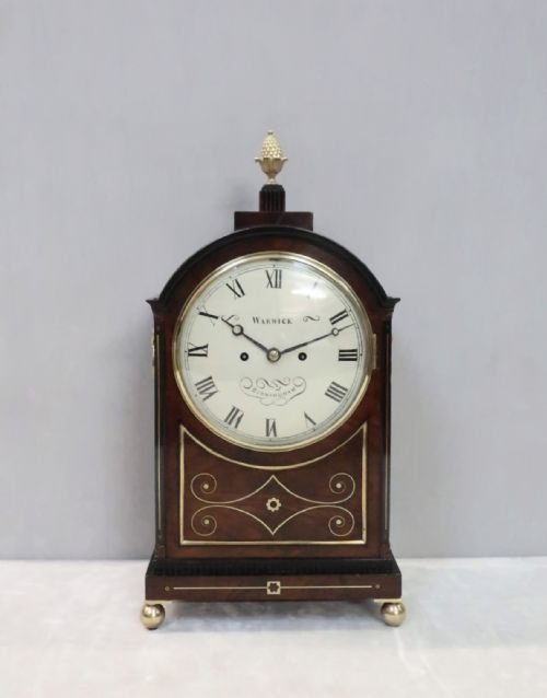 fig 1. English George IV Mahogany Bracket Clock by Warwick