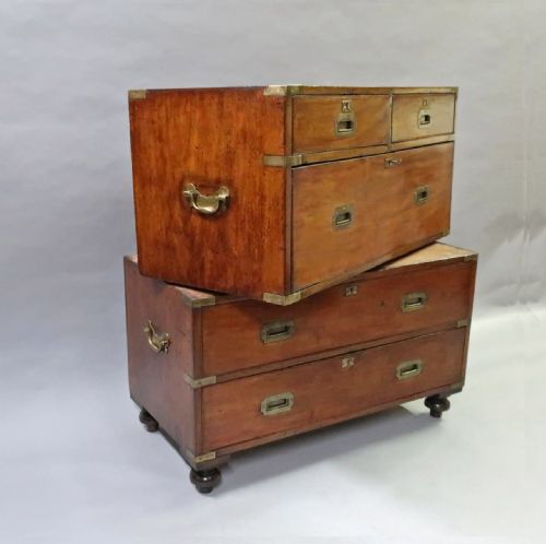 Early Victorian Mahogany Military Chest of Drawers