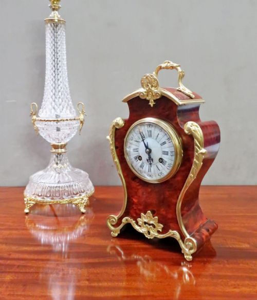 French Louis Xv Style Tortoise Shell Mantel Clock by Samuel Marti