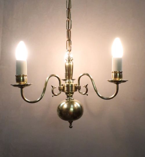 fig 1. DUTCH STYLE BRASS CHANDELIER - TWO AVAILABLE