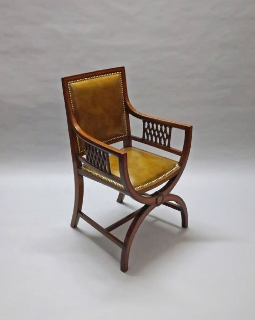 Edwardian Mahogany and Leather Desk Chair