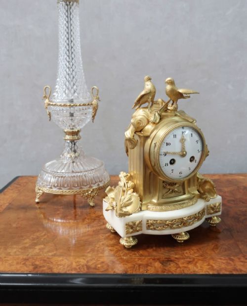 French Louis Xiv Style Bronze Gilt Mantel Clock by Charles Hour