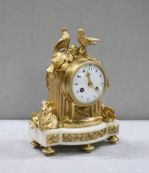 fig 1. FRENCH LOUIS XIV STYLE BRONZE GILT MANTEL CLOCK BY CHARLES HOUR