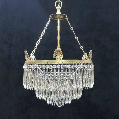 Edwardian Empire Style Crystal Glass  Chandelier by Osler