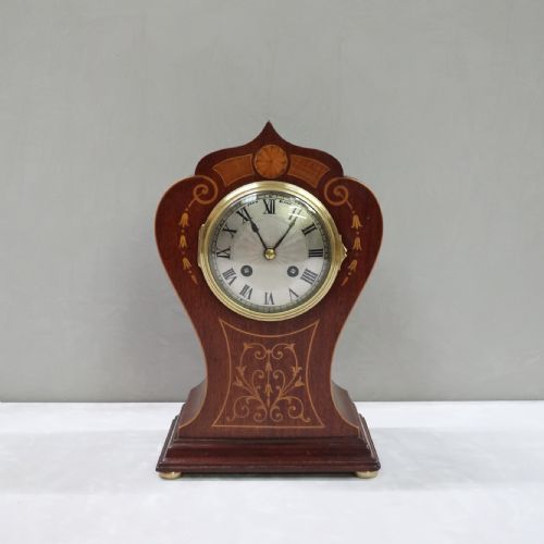 fig 1. French Art Nouveau Mahogany Mantel Clock by Samuel Marti