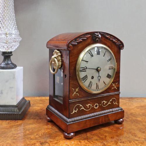 Regency Mahogany Timepiece Mantel Clock