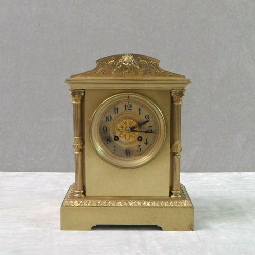 fig 1. FRENCH VICTORIAN BRASS MANTEL CLOCK