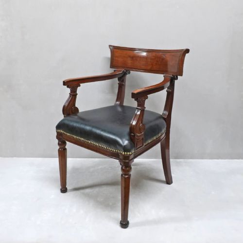 Regency Mahogany Desk Chair in the Style of Thomas Hope