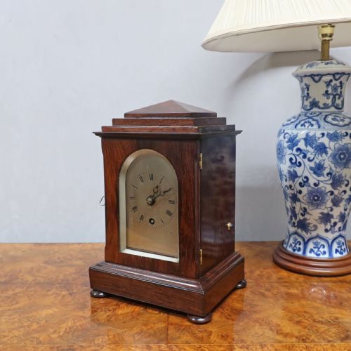 English William IV Rosewood Timepiece Mantel Clock
