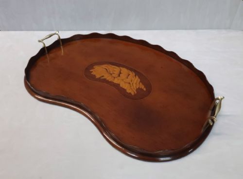 Georgian Mahogany Kidney Shaped Serving Tray