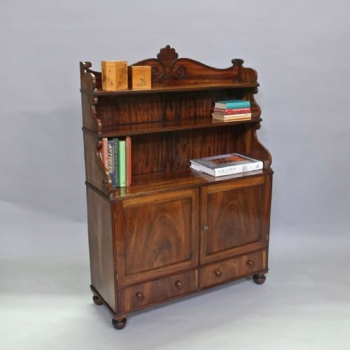 Georgian Waterfall Bookcase Cabinet Attributed to Gillows