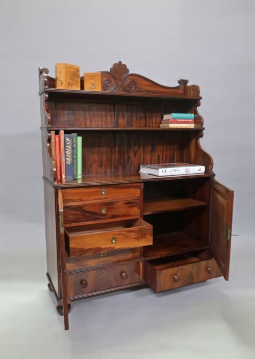 fig 1. GEORGIAN WATERFALL BOOKCASE CABINET ATTRIBUTED TO GILLOWS