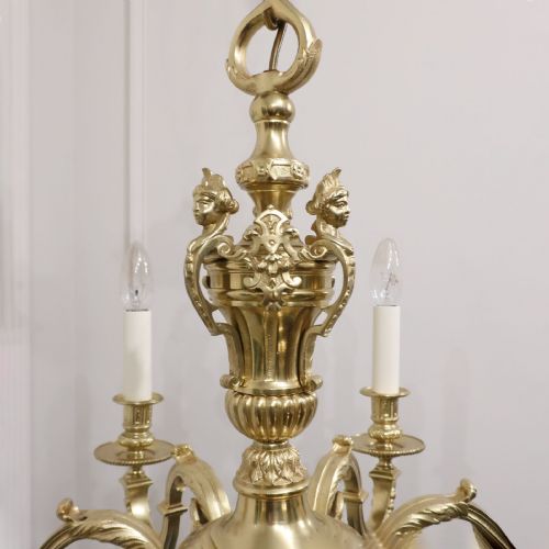 fig 2. EDWARDIAN BRONZE GILT SIX ARM MAZARIN CHANDELIER