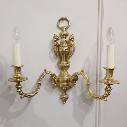fig 2. PAIR OF EDWARDIAN BRONZE GILT ANTIQUE MAZARIN WALL LIGHTS