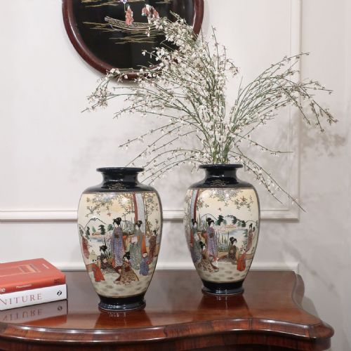 Pair of Japanese Satsuma Porcelain Vases