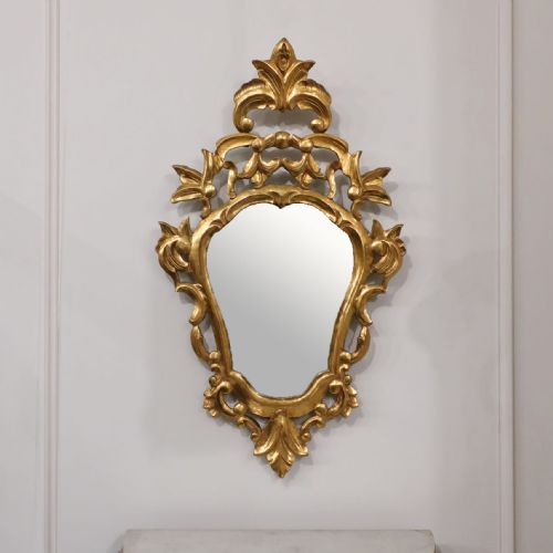 Italian Giltwood Carved Rococo Style Wall Mirror