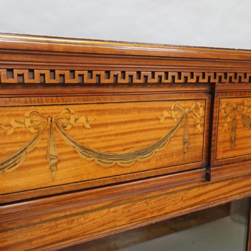 fig 1. Victorian Satinwood Marquetry Bookcase Attributed to Edwards & Roberts