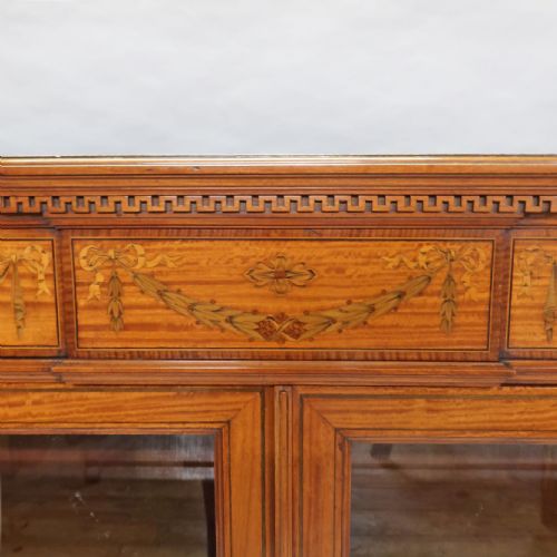 fig 2. Victorian Satinwood Marquetry Bookcase Attributed to Edwards & Roberts