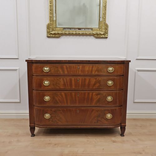 fig 1. SHERATON PERIOD MAHOGANY CHEST OF DRAWERS