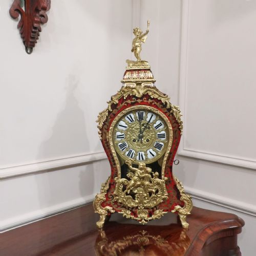 French Boulle Louis Xv Style Mantel Clock