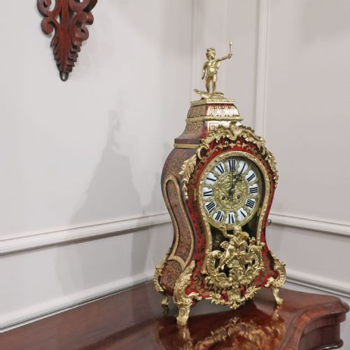 fig 1. French Boulle Louis XV Style Mantel Clock