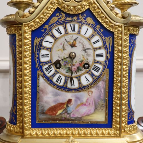 fig 2. French Bronze Gilt & Porcelain Mantel Clock by Japy Freres
