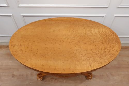 fig 1. Regency Birds Eye Maple Centre Table Attributed to Gillows