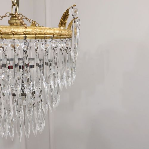 fig 1. Italian Art Deco Three Tier Crystal Glass Chandelier