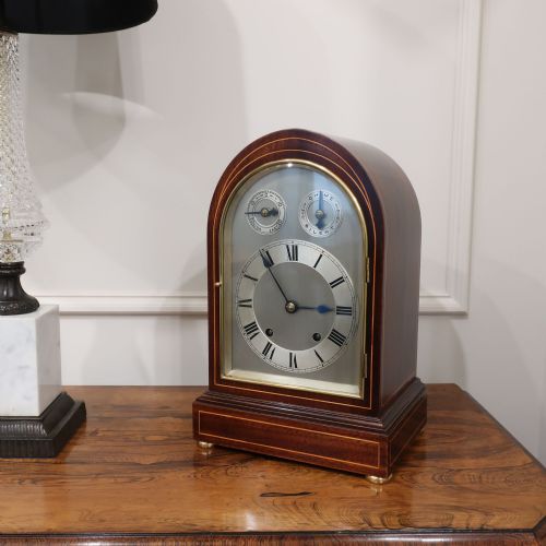 German Mahogany Table Clock by Winterhalder & Hofmeier