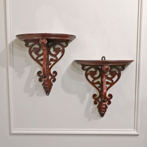 Pair of Victorian Oak Wall Brackets
