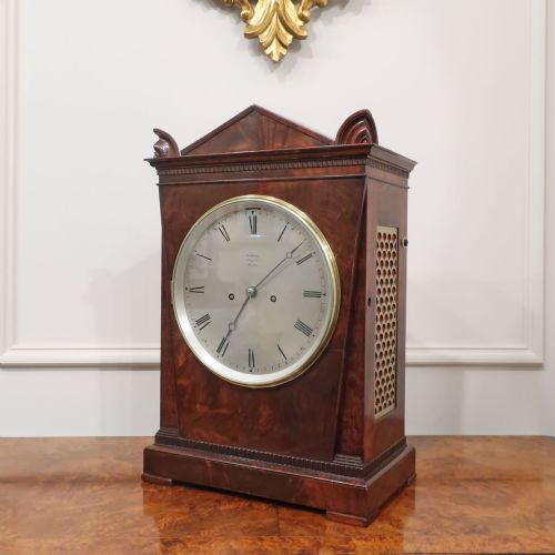 georgian mahogany bracket clock by hampson son - CATEGORY: ANTIQUE CLOCKS - DATED GEORGIAN