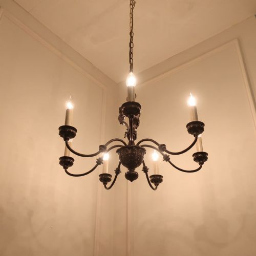 fig 2. French Bronzed Seven Arm Chandelier - Two available