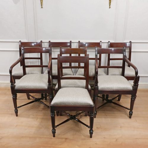 Set of 8 Georgian Mahogany Dining Chairs Attributed to Gillows