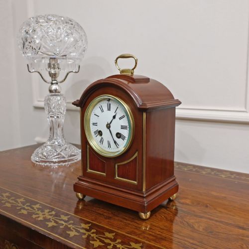 French Belle Epoque Mahogany Mantel Clock by L.p Japy