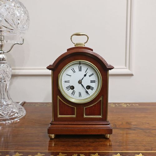 fig 1. French Belle Epoque Mahogany Mantel Clock by L.P Japy