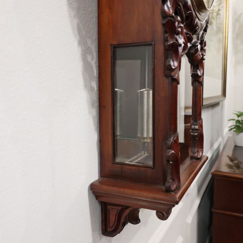 VICTORIAN MAHOGANY TIMEPIECE DROP DIAL WALL CLOCK - ADDITIONAL PHOTO 9
