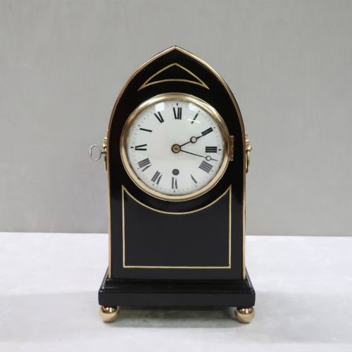 fig 1. Regency Ebonised Single Fusee Timepiece Mantel Clock