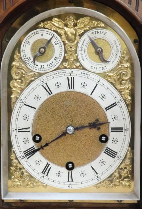 fig 2. German Black Forest Three Train Walnut Bracket Clock by Lenzkirch