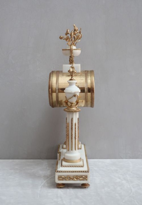FRENCH LOUIS XVI STYLE MARBLE MANTEL CLOCK - ADDITIONAL PHOTO 6