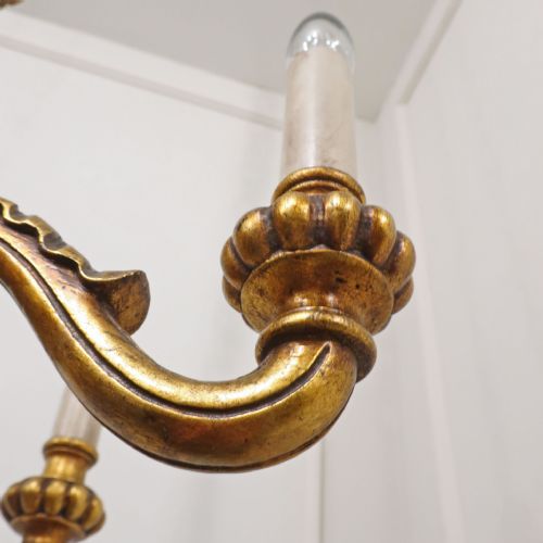 ITALIAN FLORENTINE GILTWOOD FIVE ARM CHANDELIER - ADDITIONAL PHOTO 4