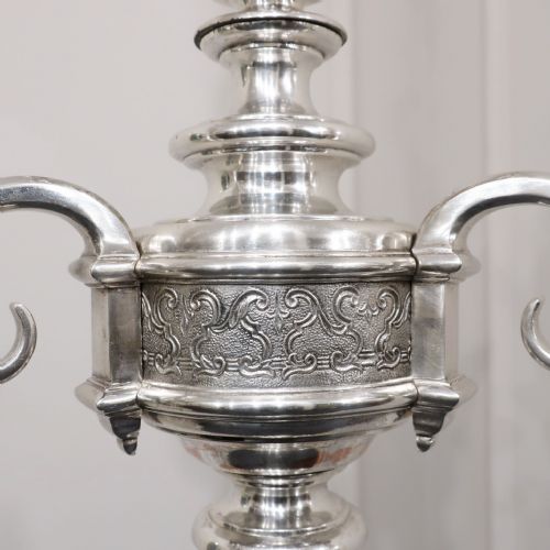 ENGLISH SILVER THREE ARM CHANDELIER - ADDITIONAL PHOTO 3