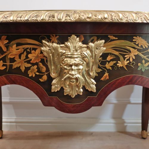 FRENCH LOUIS XV STYLE MARQUETRY BUREAU PLAT - ADDITIONAL PHOTO 9