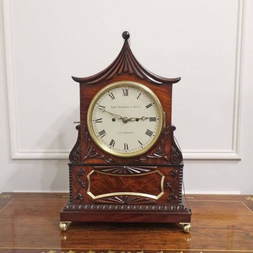 fig 3. Georgian Mahogany Bracket Clock by Roskell of Liverpool