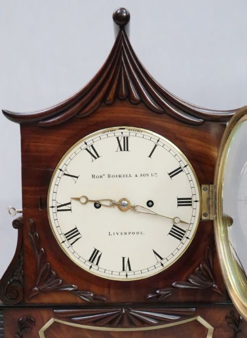 fig 4. Georgian Mahogany Bracket Clock by Roskell of Liverpool