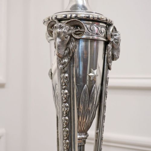 fig 1. Victorian Adams Style Silver Standard Floor Lamp