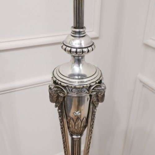 fig 3. Victorian Adams Style Silver Standard Floor Lamp